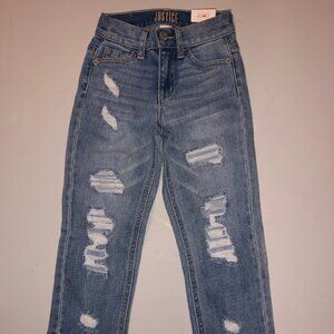 Justice not Walmart girls stretch straight ankle high rise jeans size 7 slim